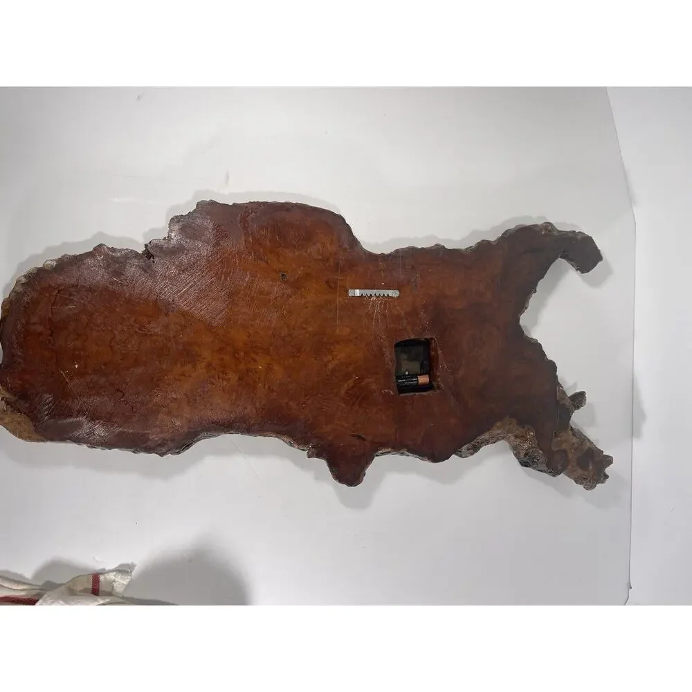 Burl Wood Wall Clock Burl Redwood Gorgeous Vintage Custom Duck‎ Goose Image Real